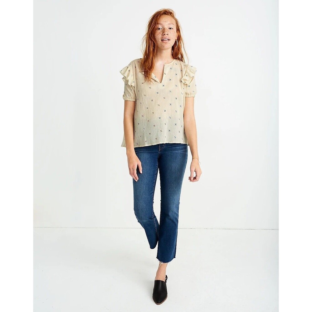 Womens Size S Madewell Embroidered Top EUC